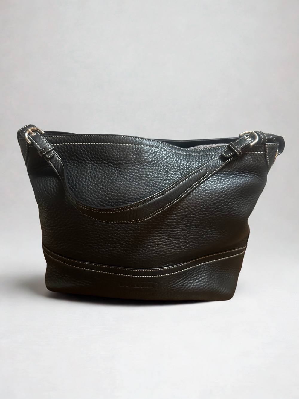 Coach Pebbled Shoulder Leather Bucket Tote Hobo Style F11662
